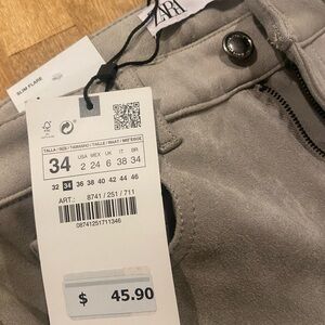 Zara Light Gray Casual Trousers